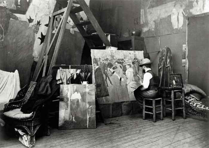Henri de Toulouse-Lautrec in his studio